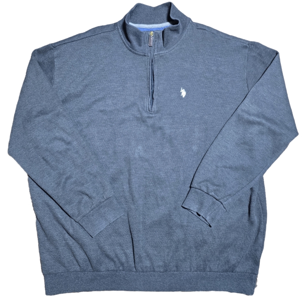 EUC U.S. Polo Assn. Gray 1/4 Zip Sweater 3XLT